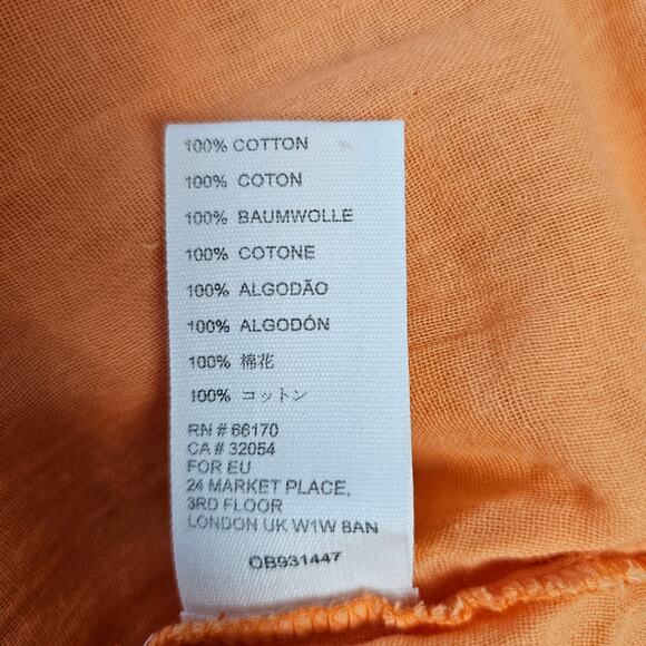 Free People Womens Orange Full of Light Top Sz Small Boho Oversized Flowy Cotton - Picture 6 of 8